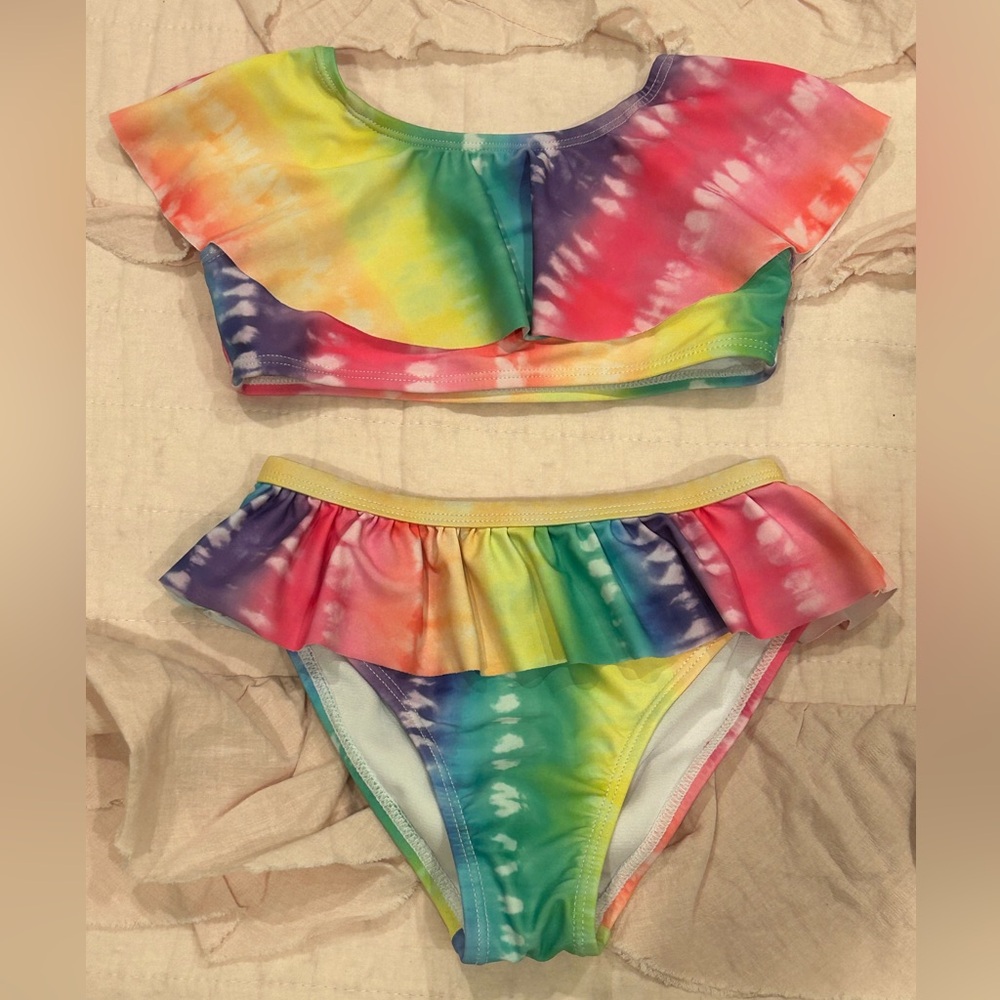 bmagical by btween rainbow tie dye girls two piece 🌈👙